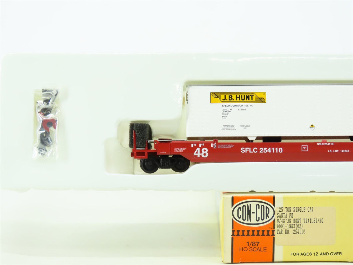 HO Con-Cor #0001-1983 ATSF Santa Fe SFLC Stack Car w/ JB Hunt Trailer #254110