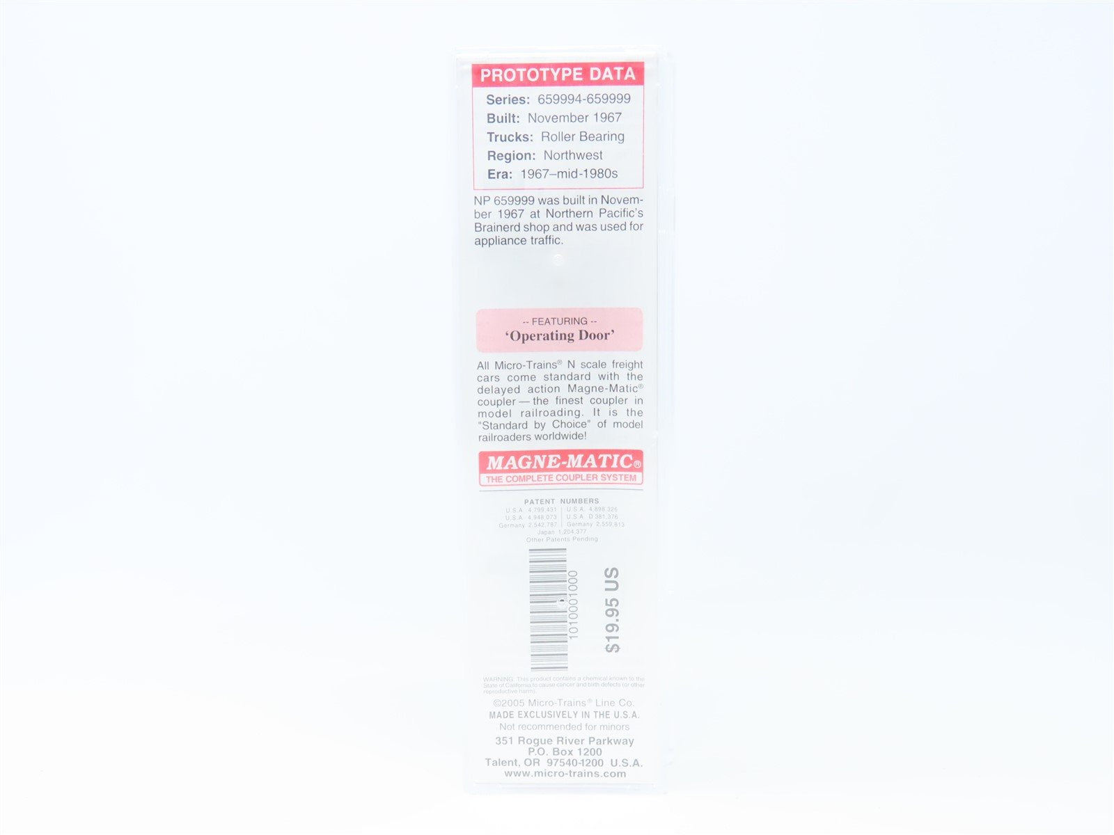 N Scale Micro-Trains MTL 10100010 NP Northern Pacific 40' Box Car #659999