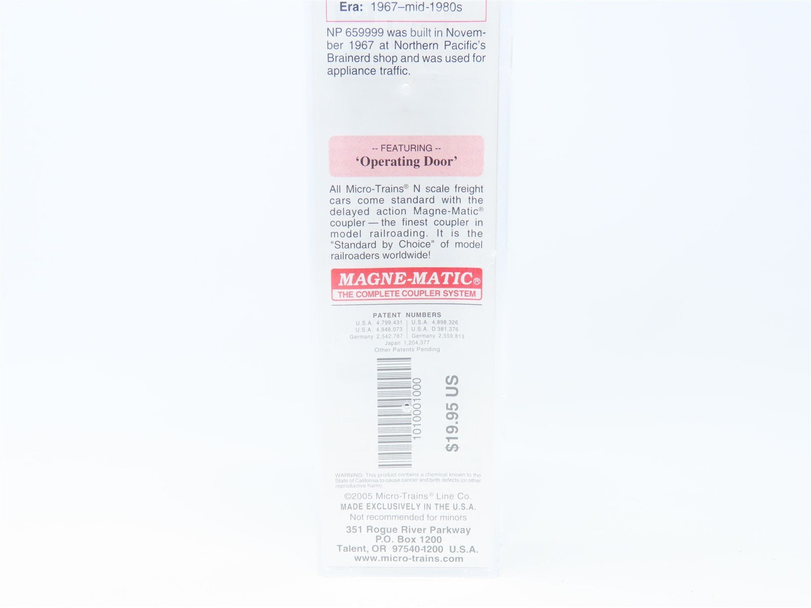 N Scale Micro-Trains MTL 10100010 NP Northern Pacific 40' Box Car #659999