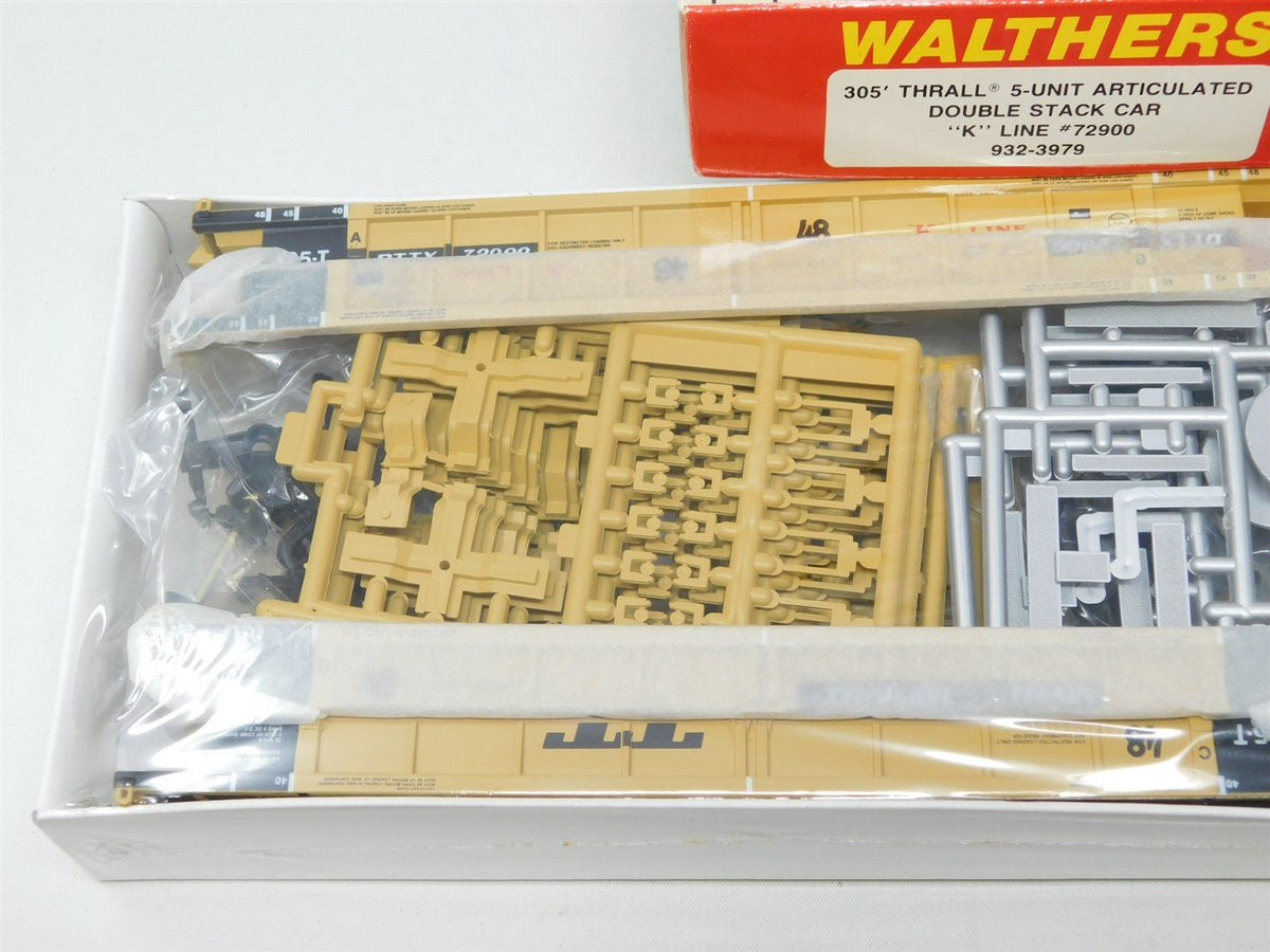 HO Scale Walthers Kit #932-3979 DTTX &quot;K&quot; Line 5-Unit Double Stack Car #72900