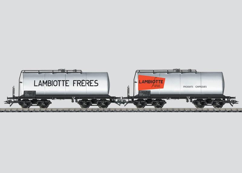 HO Marklin 46532 SNCF French National &quot;Lambiotte&quot; Chemical Tank Cars 2-Car Set