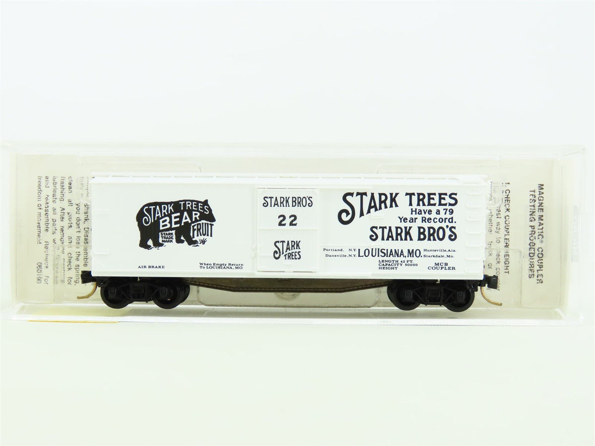 N Scale Micro-Trains MTL 42010 Stark Trees Bear Fruit 40&#39; Wood Box Car #22