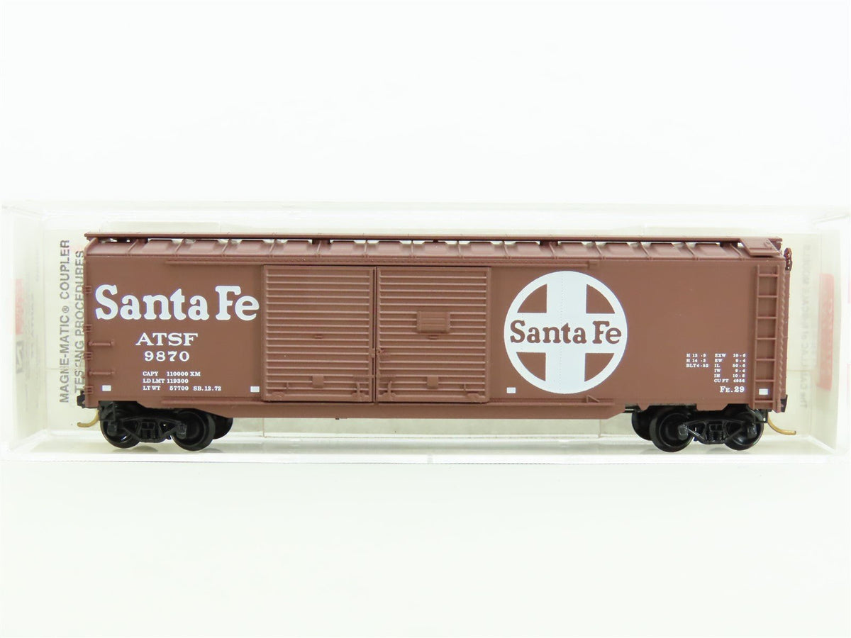 N Scale Micro-Trains MTL 78060 ATSF Santa Fe 50&#39; Double Door Box Car #9870