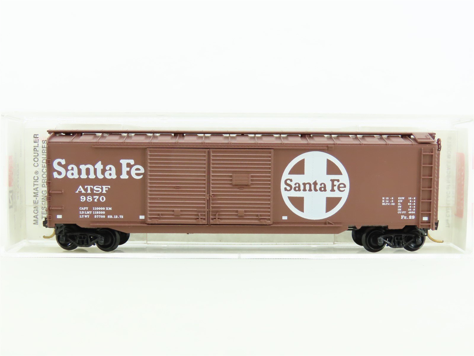 N Scale Micro-Trains MTL 78060 ATSF Santa Fe 50' Double Door Box Car #9870