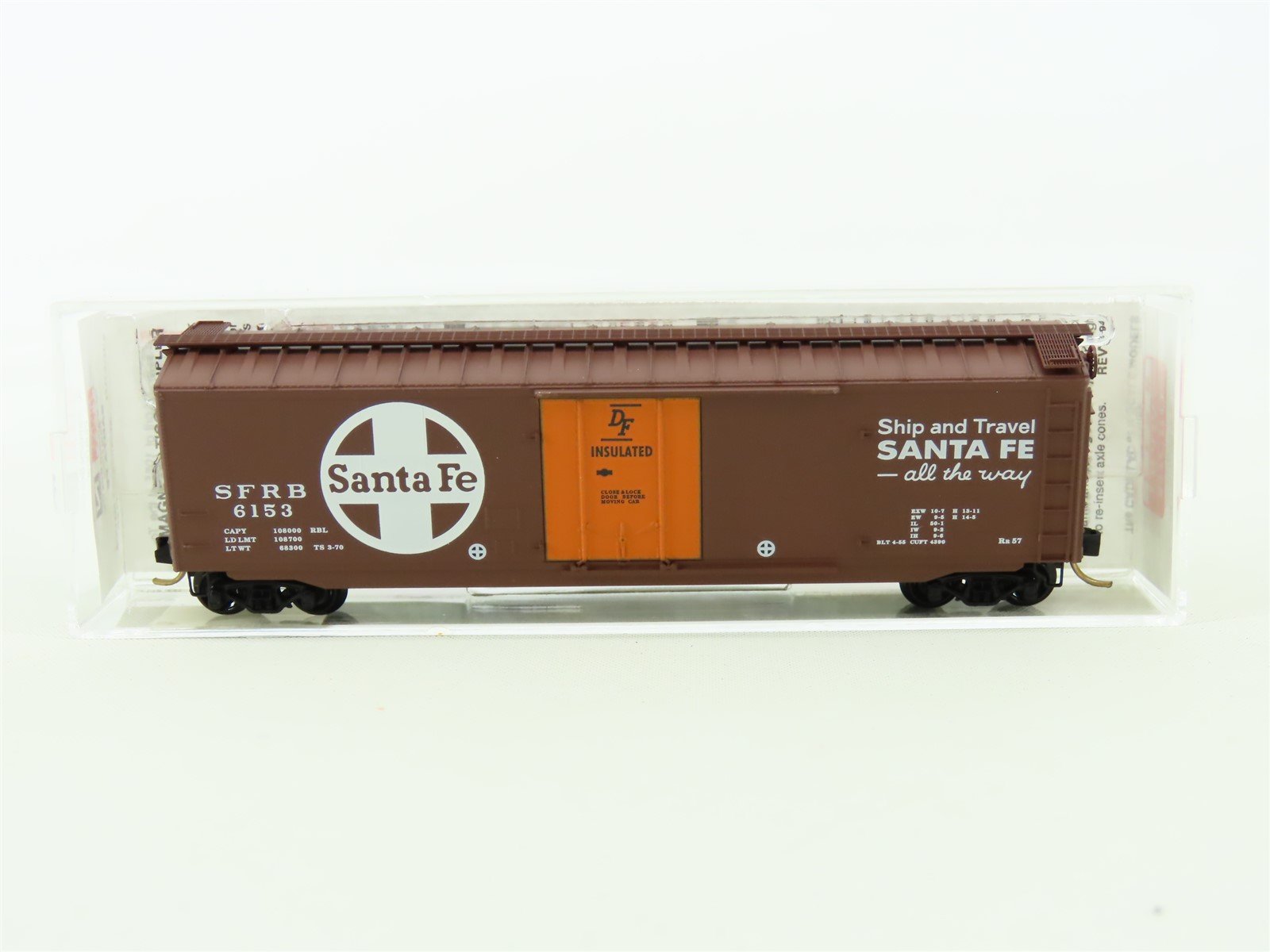 N Scale Micro-Trains MTL 32350-1 SFRB Santa Fe 50' Plug Door Box Car #6153