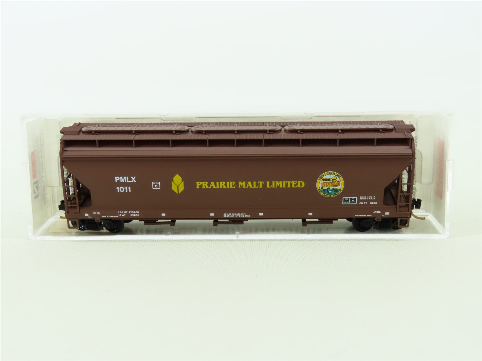 N Scale Micro-Trains MTL 94130 PMLX Prairie Malt Ltd 3-Bay ACF Hopper #1011