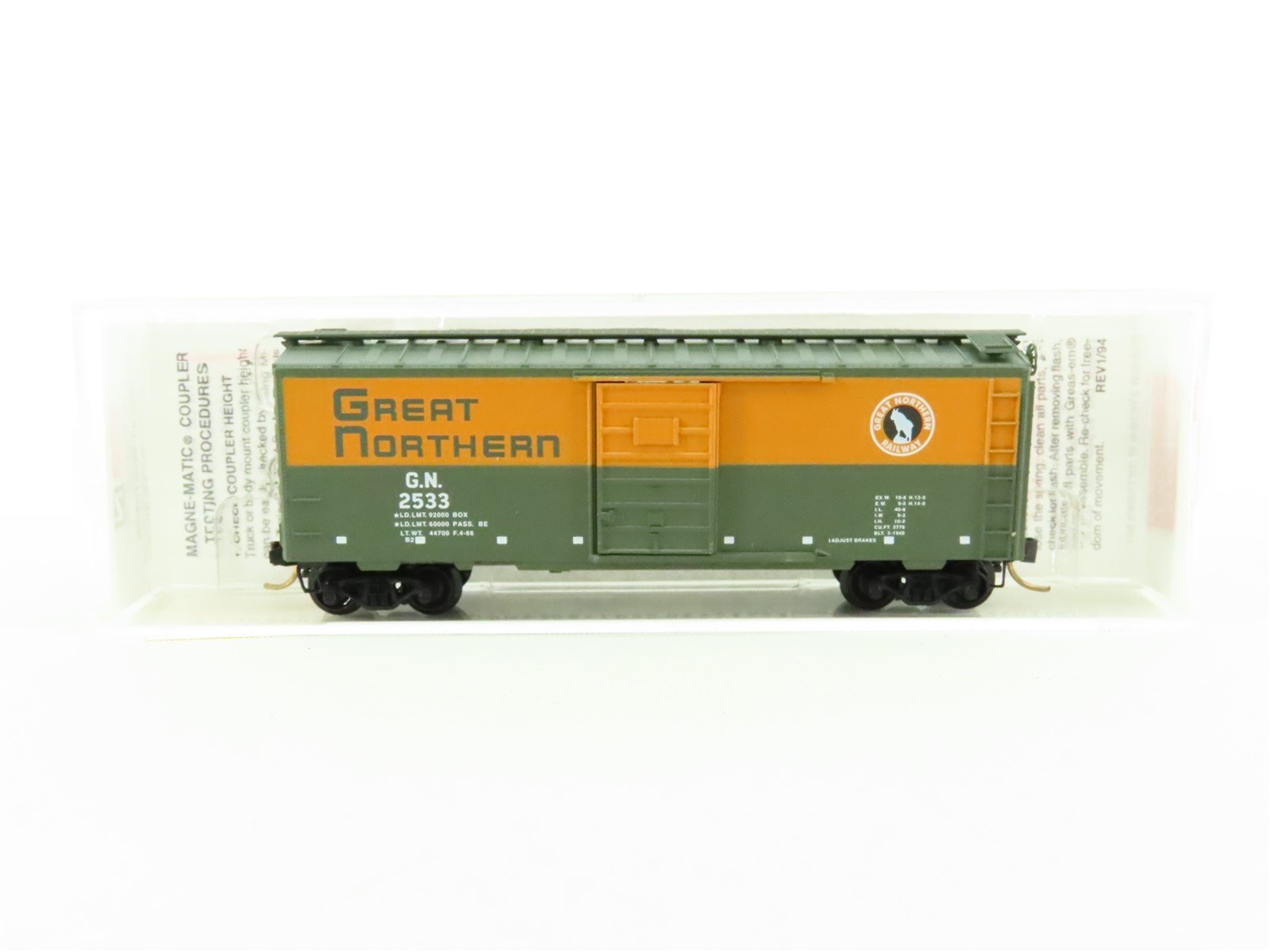 N Scale Micro-Trains MTL 20226 GN Great Northern 40' Steel Box Car #2533