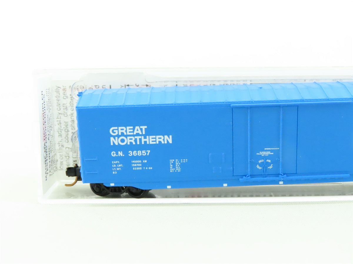 N Scale Micro-Trains MTL 38270 GN &quot;Big Sky Blue&quot; 40&#39; Steel Box Car #36857