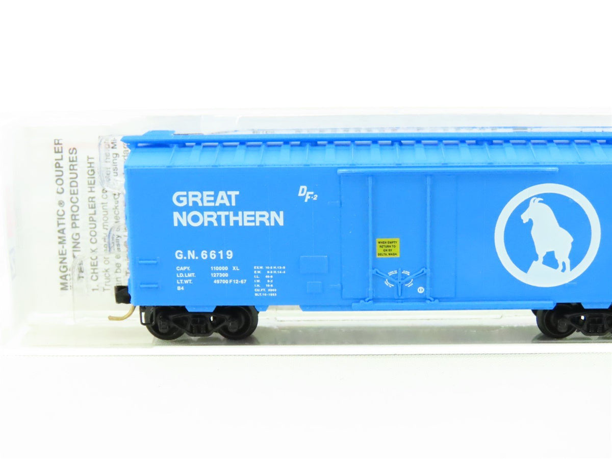 N Scale Micro-Trains MTL 21040 GN &quot;Big Sky Blue&quot; 40&#39; Steel Box Car #6619