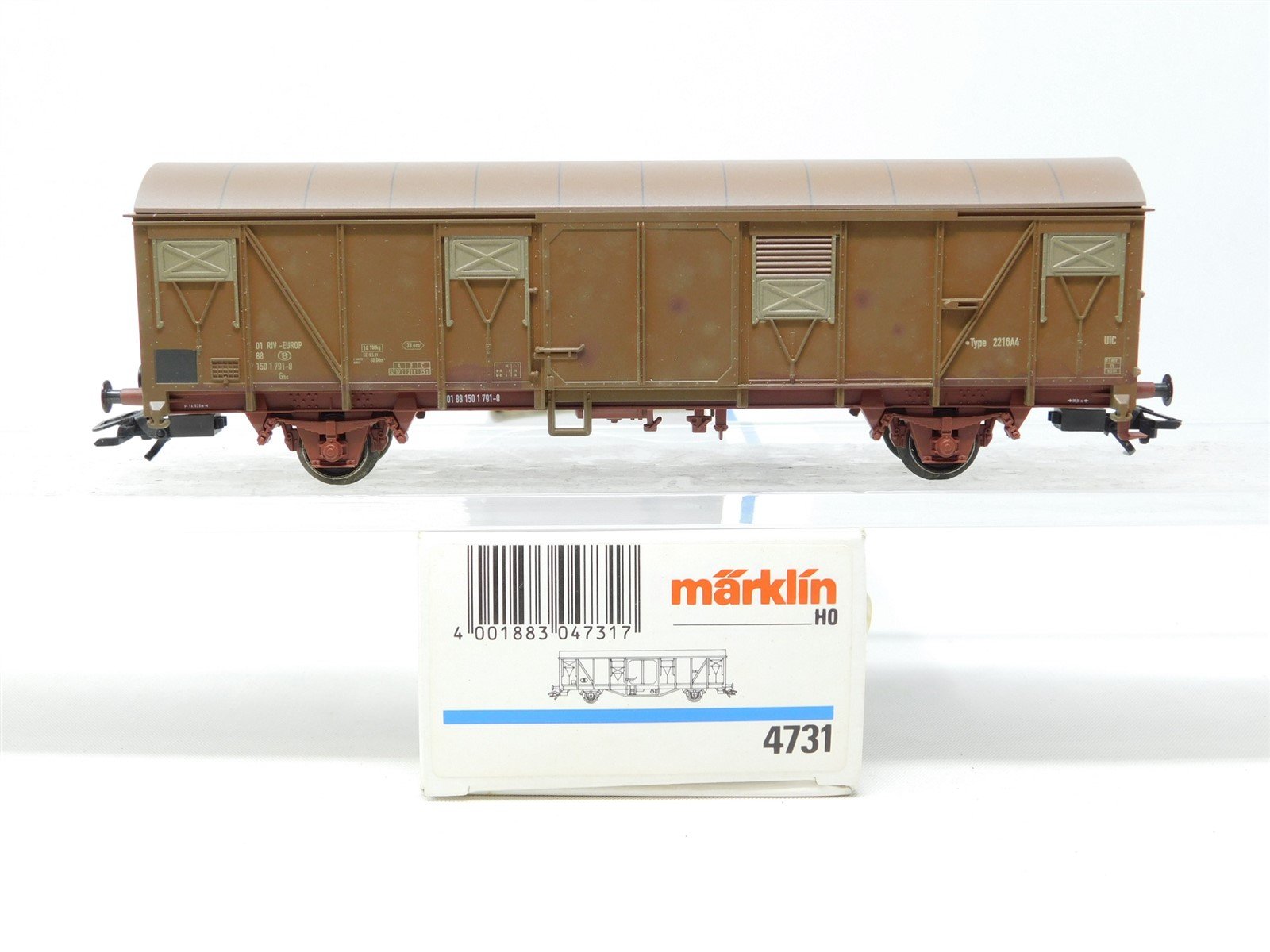 HO Scale Marklin 4731 SNCB Belgian National Box Car #791-0 - Weathered