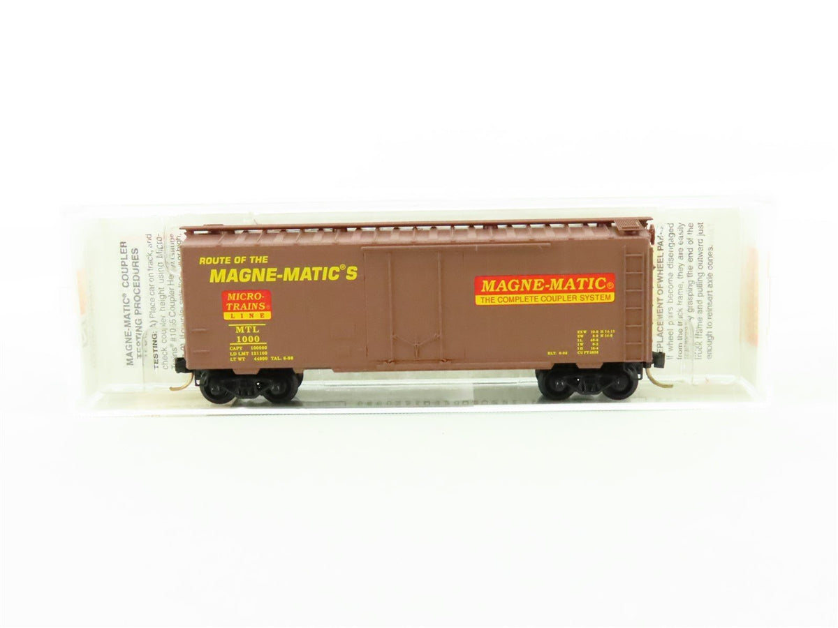 N Scale Micro-Trains MTL 21220 Route Of The Magne-Matic&#39;s 40&#39; Box Car #1000