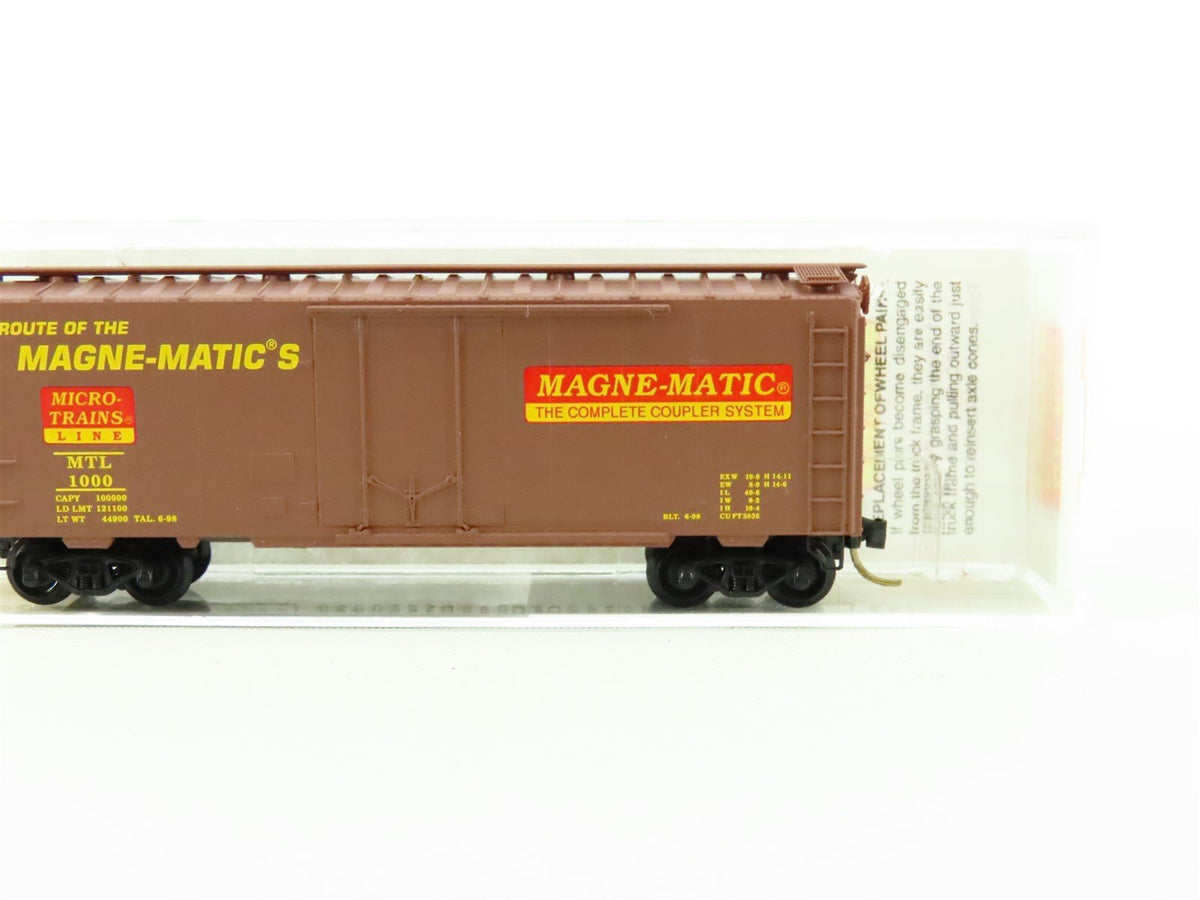 N Scale Micro-Trains MTL 21220 Route Of The Magne-Matic&#39;s 40&#39; Box Car #1000