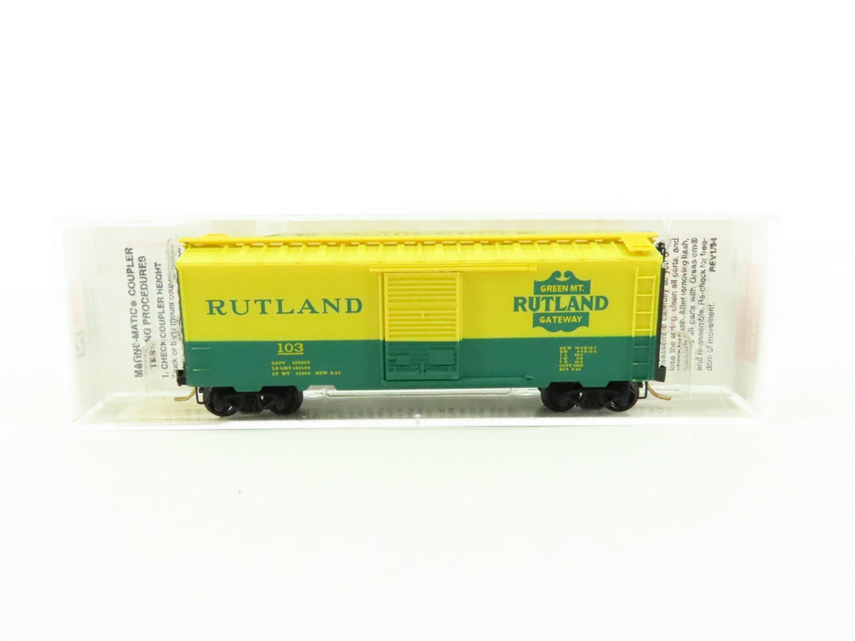 N Scale Micro-Trains MTL 20146 Rutland Green Mt. Gateway 40&#39; Box Car #103