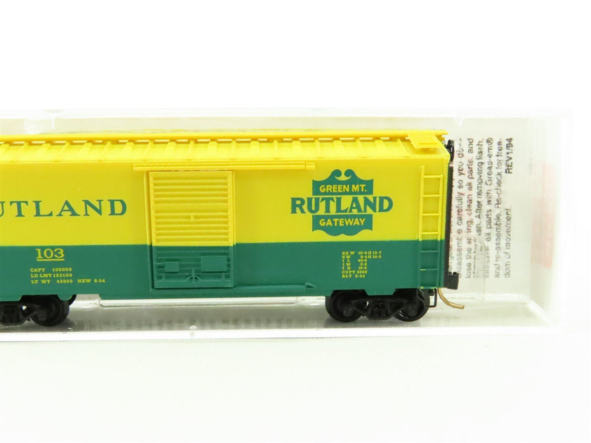 N Scale Micro-Trains MTL 20146 Rutland Green Mt. Gateway 40&#39; Box Car #103