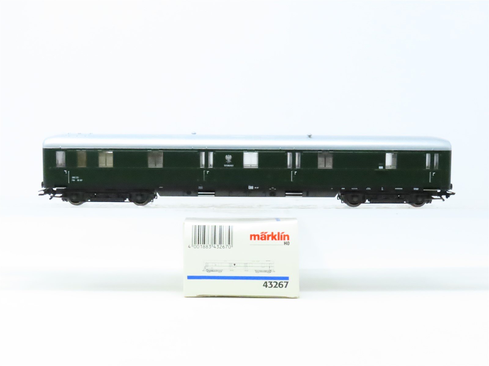 HO Scale Marklin #43267 OBB Austrian Railway Baggage Passenger Car #80 637