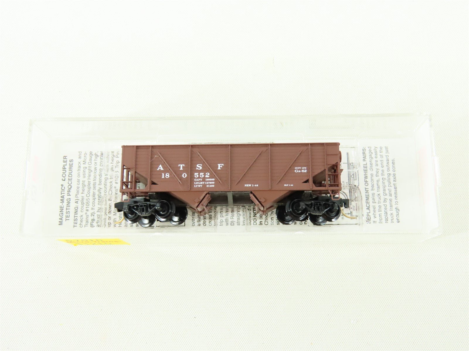 N Scale Micro-Trains MTL 57010 ATSF Santa Fe 2-Bay Open Top Hopper #180552