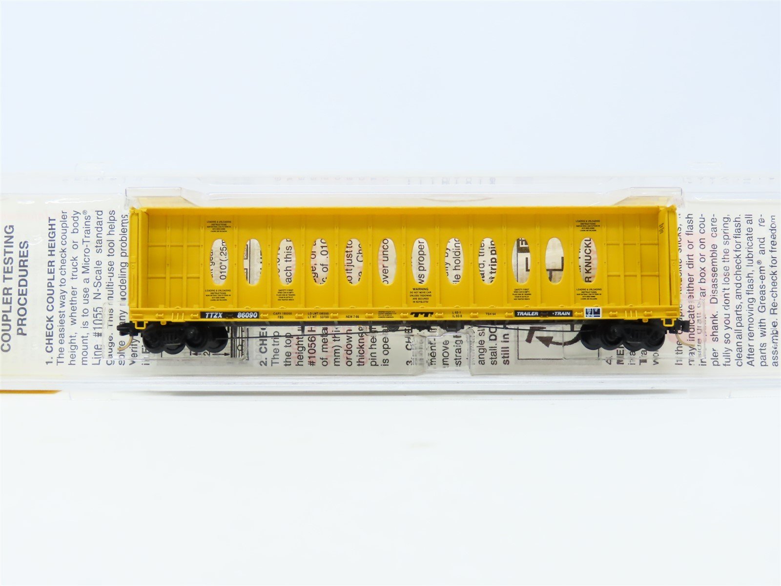 N Scale Micro-Trains MTL 53020 TTZX Trailer Train 60' Bulkhead Flat Car #86090