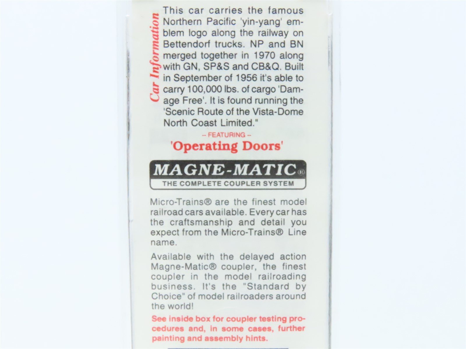 N Scale Micro-Trains MTL 31250 NP Northern Pacific 50' Single Door Box Car #1260