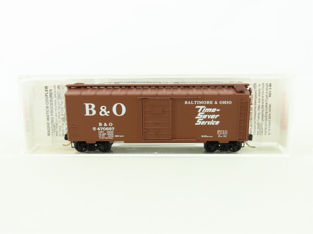 N Micro-Trains MTL 20346 B&amp;O Baltimore &amp; Ohio &quot;Time-Saver&quot; 40&#39; Box Car #470687