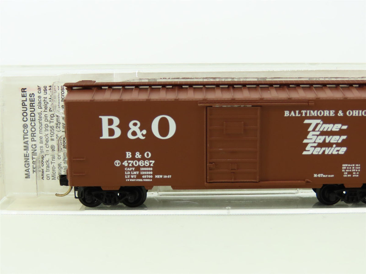 N Micro-Trains MTL 20346 B&amp;O Baltimore &amp; Ohio &quot;Time-Saver&quot; 40&#39; Box Car #470687