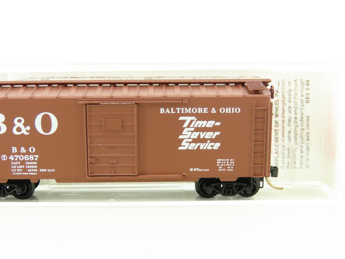 N Micro-Trains MTL 20346 B&amp;O Baltimore &amp; Ohio &quot;Time-Saver&quot; 40&#39; Box Car #470687