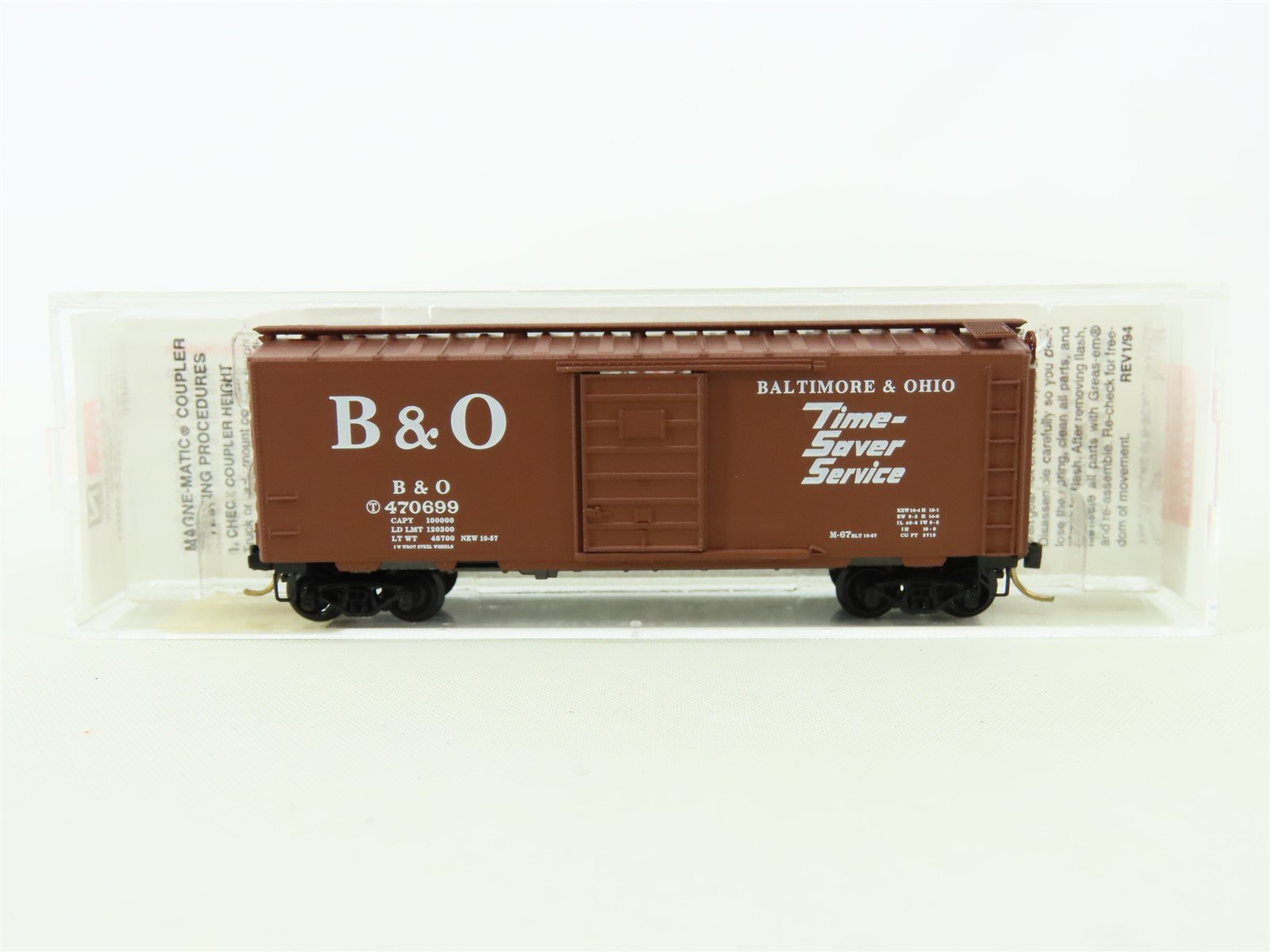 N Micro-Trains MTL 20346-1 B&O Baltimore & Ohio "Time-Saver" 40' Box Car #470699