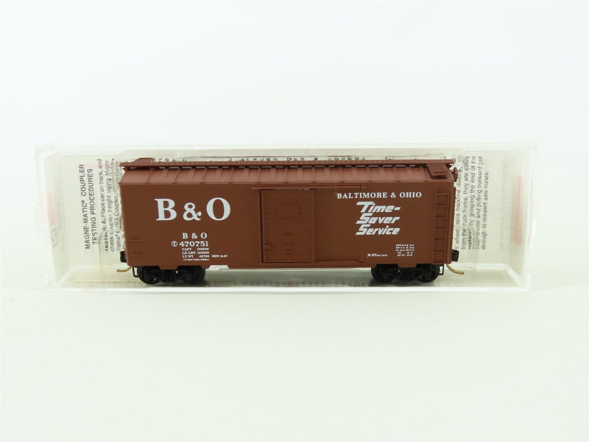 N Micro-Trains MTL 20346-2 B&amp;O Baltimore &amp; Ohio &quot;Time-Saver&quot; 40&#39; Box Car #470751