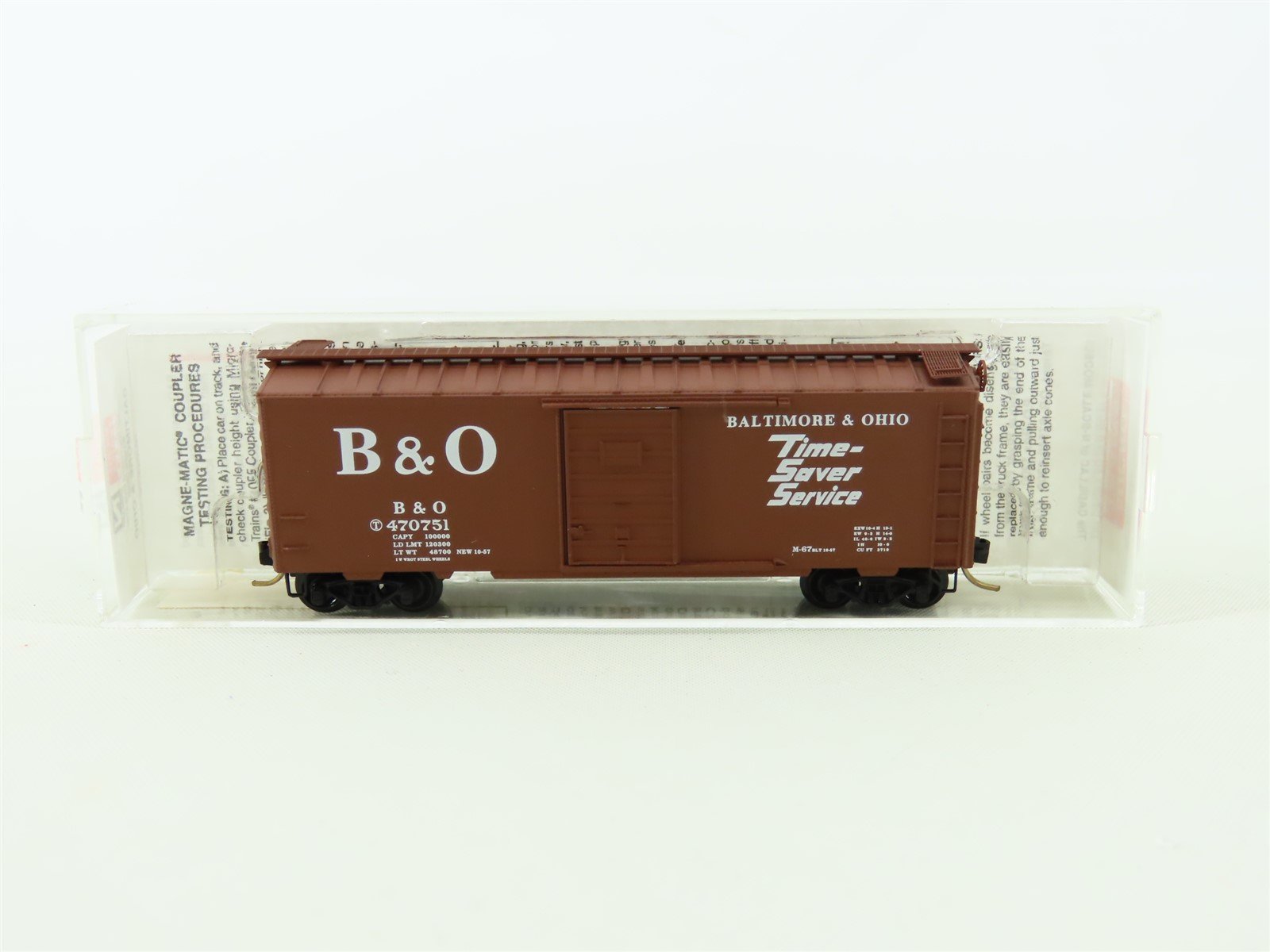 N Micro-Trains MTL 20346-2 B&O Baltimore & Ohio "Time-Saver" 40' Box Car #470751