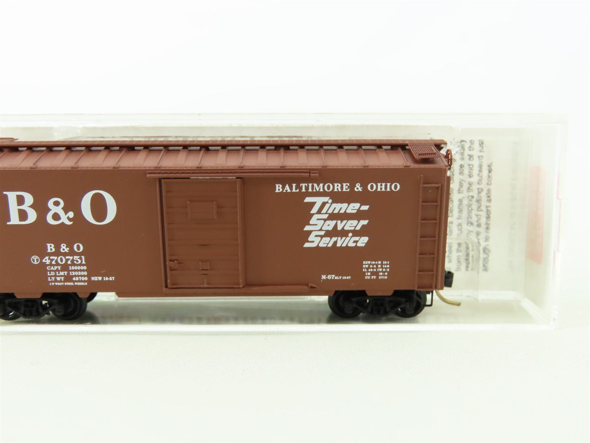 N Micro-Trains MTL 20346-2 B&amp;O Baltimore &amp; Ohio &quot;Time-Saver&quot; 40&#39; Box Car #470751
