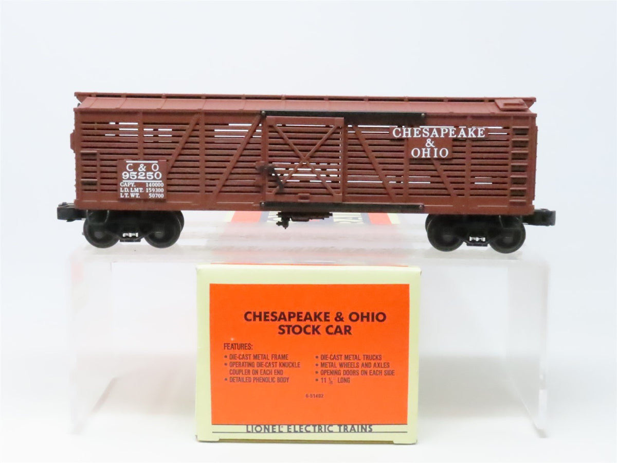 O Gauge 3-Rail Lionel #6-51402 C&amp;O Chesapeake &amp; Ohio Stock Car #95250