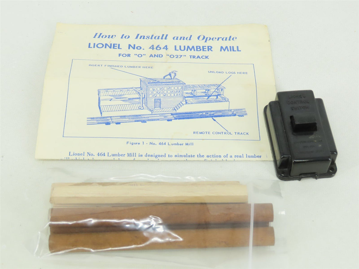 O 1/48 Scale Lionel #464 Operating Lumber Mill