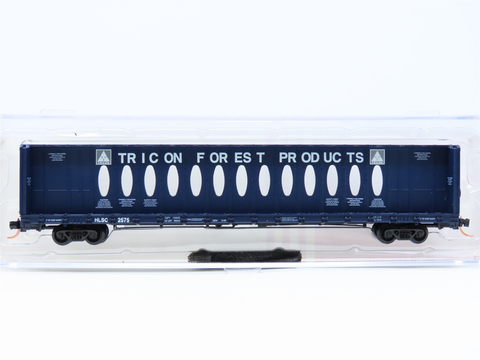 N Red Caboose RN-16621-8 HLSC Tricon Forest Products Centerbeam Flat Car #2575