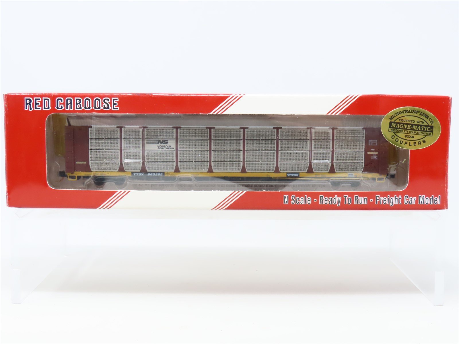 N Scale Red Caboose #NS-5 TTGX NS Norfolk Southern Bi-Level Auto Rack #965285