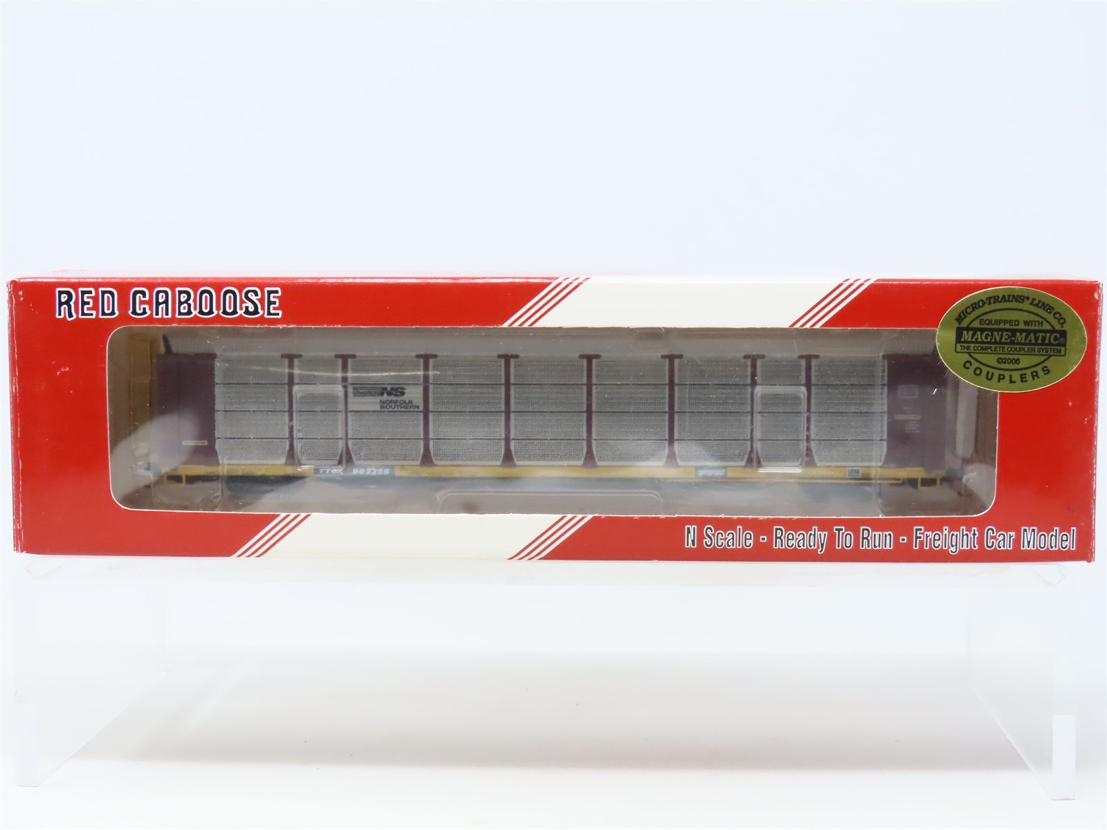 N Scale Red Caboose #NS-11 TTGX NS Norfolk Southern Bi-Level Auto Rack #983356