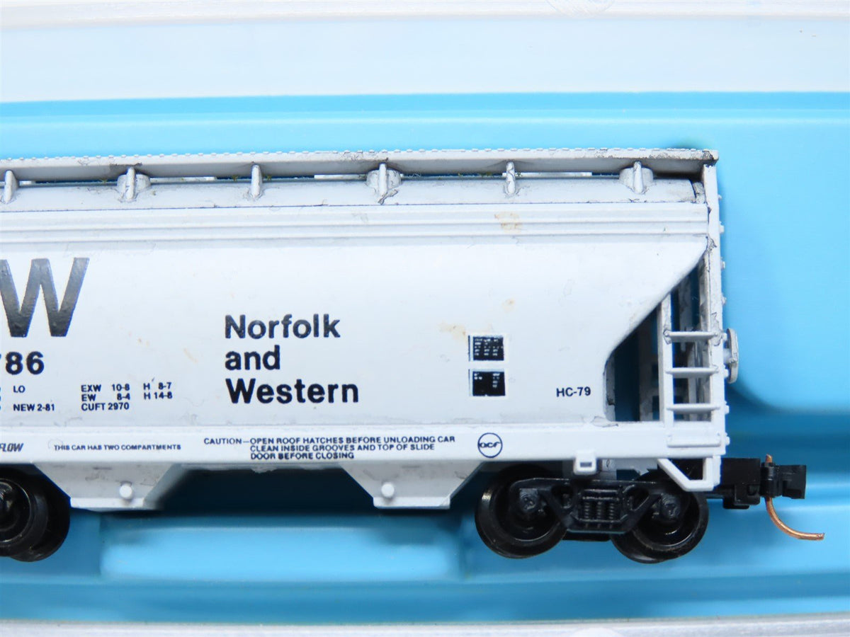 N Scale Atlas 3907 NW Norfolk &amp; Western 2-Bay Hopper #180786 Weathered