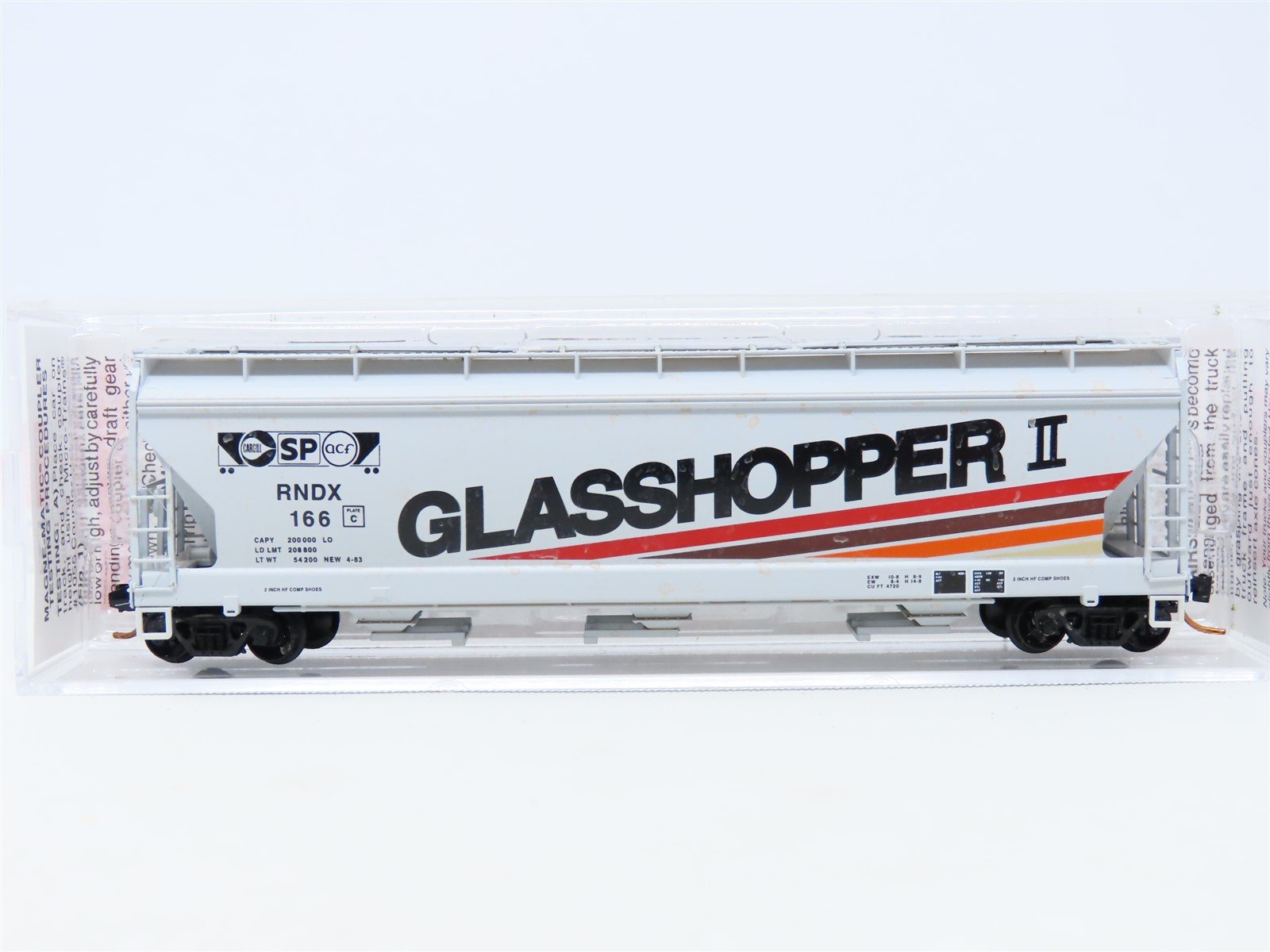 N Micro-Trains MTL #09400240 RNDX Glasshopper II 3-Bay Center Flow Hopper #166