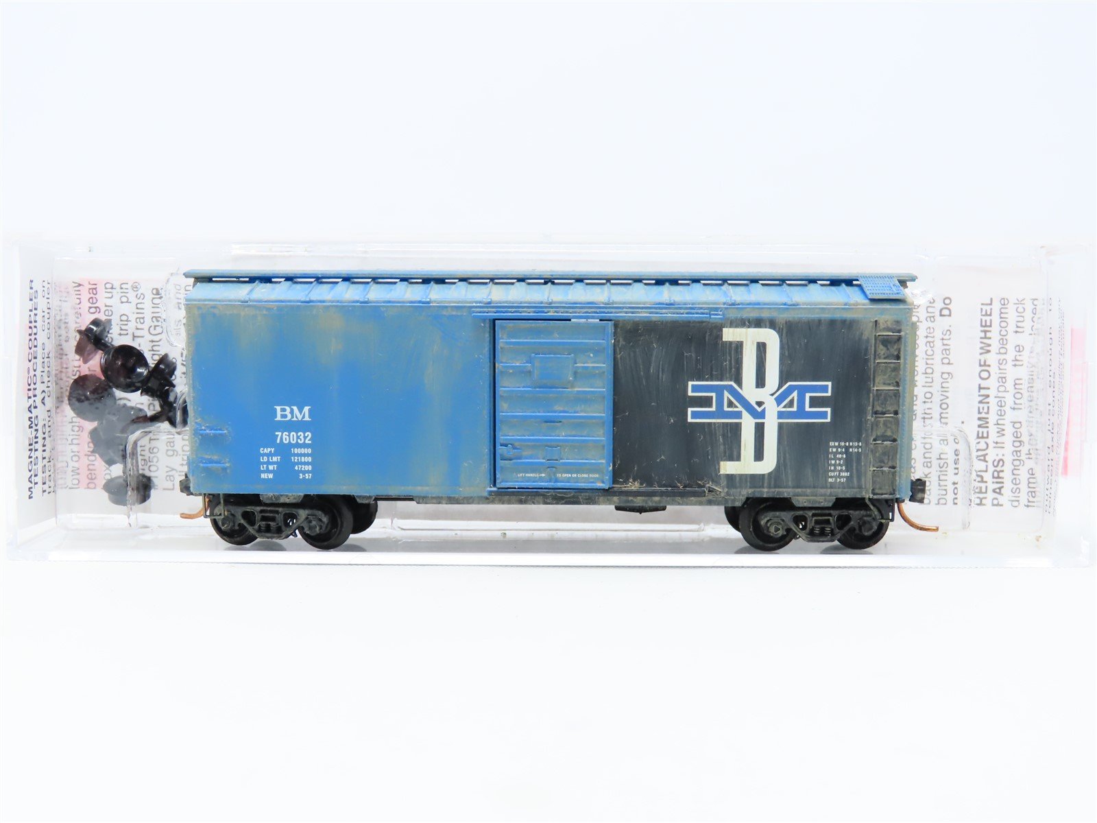 N Micro-Trains MTL #02000696 BM Boston & Maine 40' Box Car #76032 - Custom