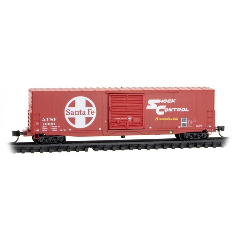 N Scale Micro-Trains MTL 18000380 ATSF Santa Fe 50&#39; Shock Control Box Car #10001