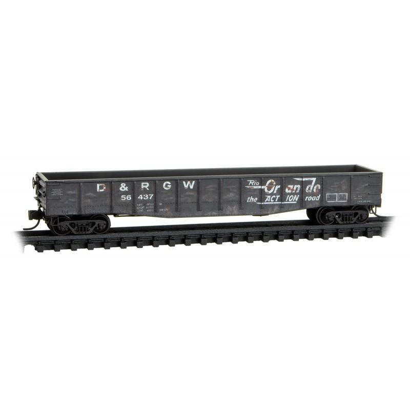 N Micro-Trains MTL 98305036 D&amp;RGW Rio Grande 50&#39; Gondola Set 4-Pack - Weathered