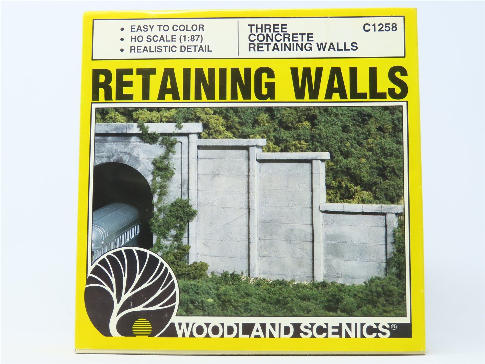 HO 1/87 Scale Woodland Scenics #C1258 Three Concrete Retaining Walls