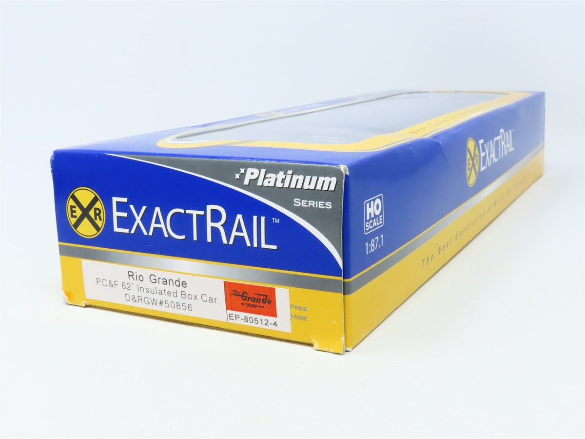 HO ExactRail Platinum EP-80512-4 D&amp;RGW Rio Grande 62&#39; Insulated Box Car #50856