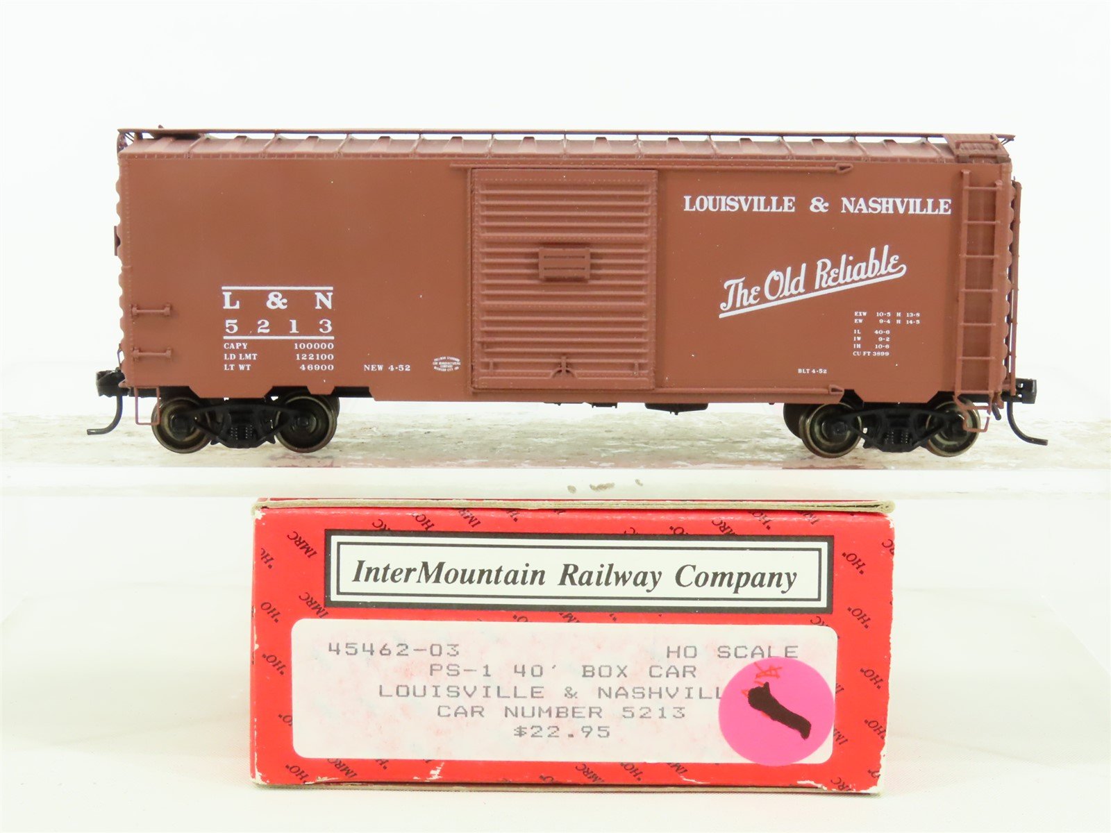 HO Scale InterMountain 45462-03 L&N "The Old Reliable" 40' Steel Box Car #5213