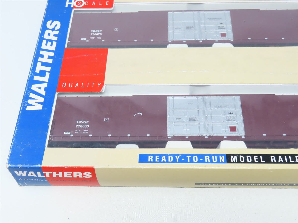 HO Scale Walthers 932-23518 BNSF Railways 86&#39; Hi-Cube 4-Door Box Car Set 2-Pack