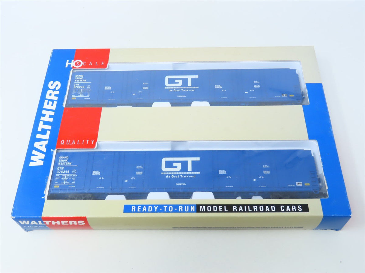 HO Scale Walthers 932-23535 GTW Grand Trunk Western 86&#39; 8-Door Box Car Set 2Pk