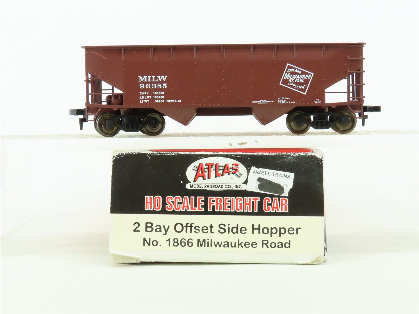 HO Scale Atlas 1866 MILW Milwaukee Road 2-Bay Open Hopper #96385