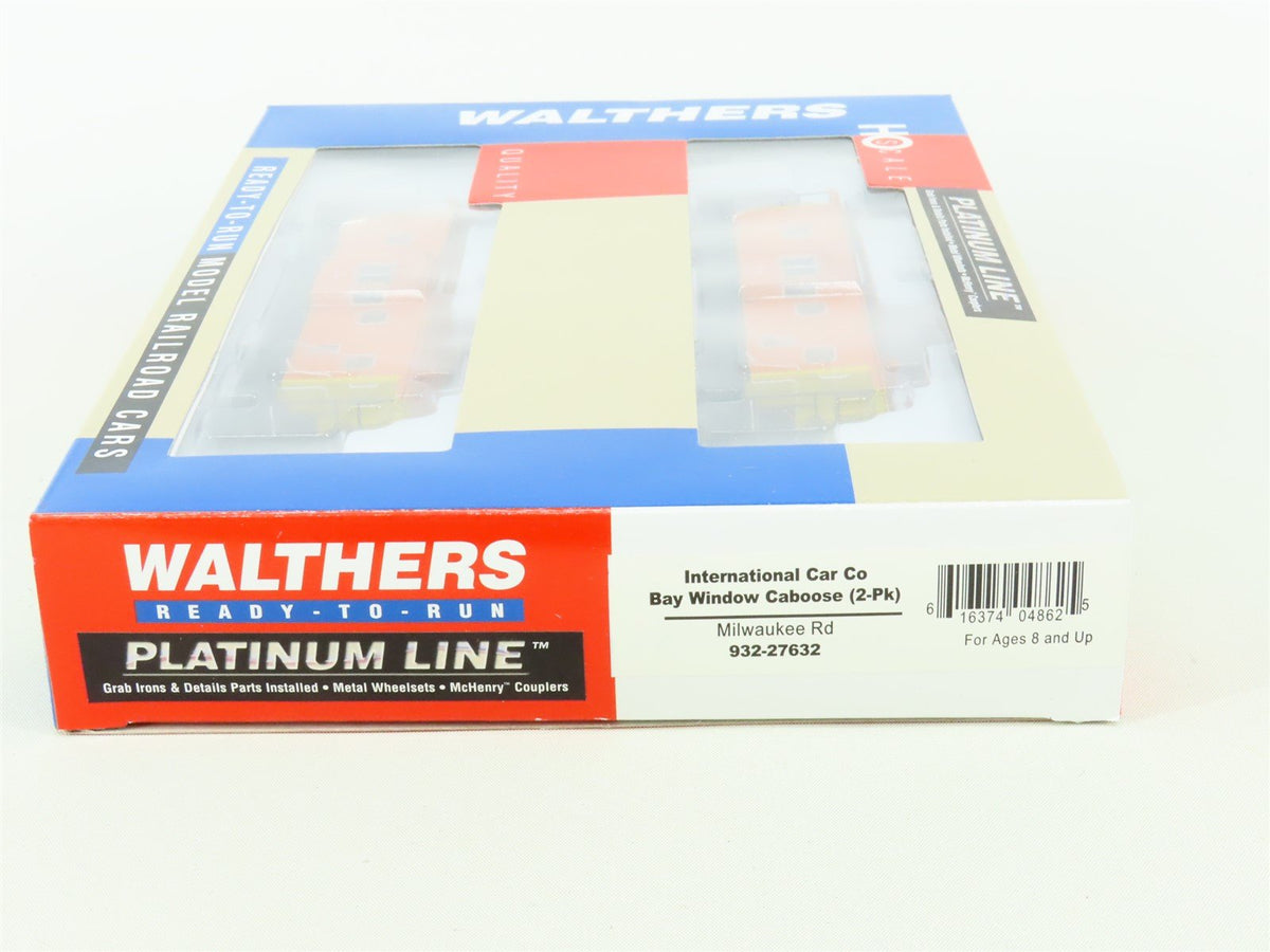 HO Scale Walthers Platinum Line 932-27632 MILW Milwaukee Road Caboose Set 2-Pack
