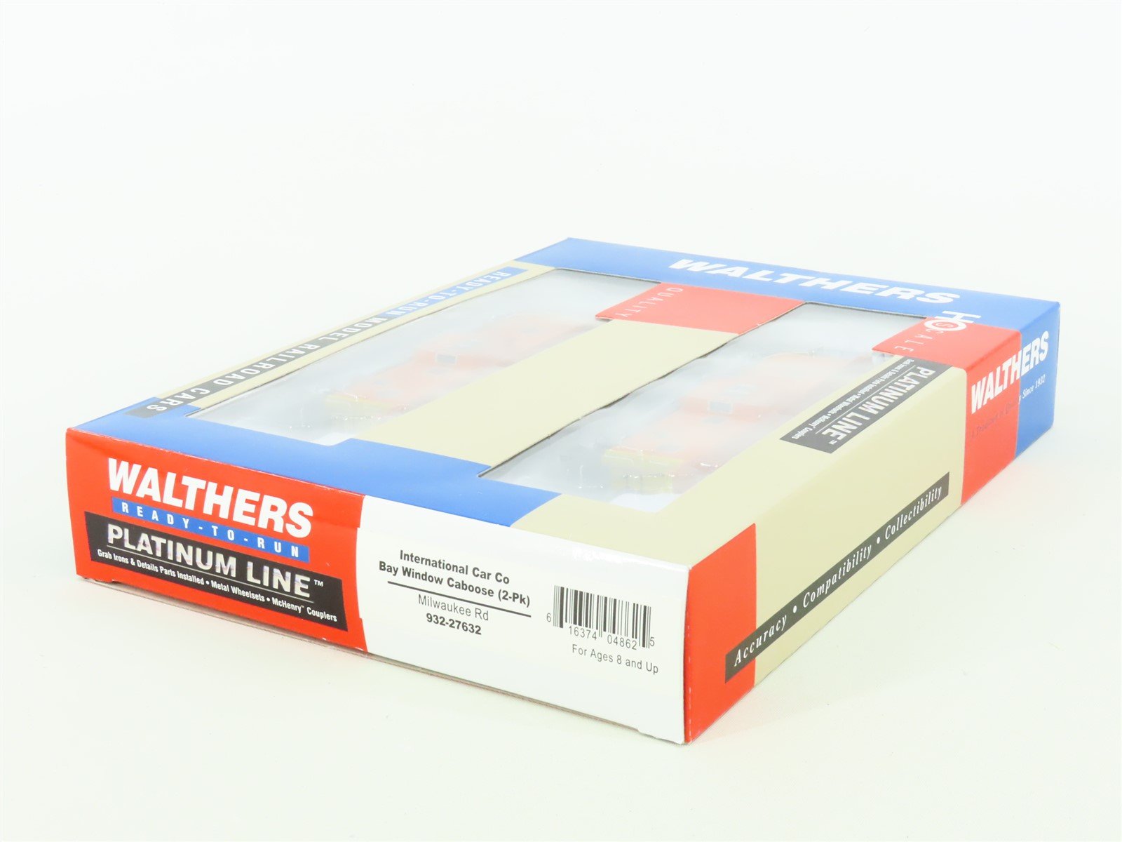 HO Scale Walthers Platinum Line 932-27632 MILW Milwaukee Road Caboose Set 2-Pack