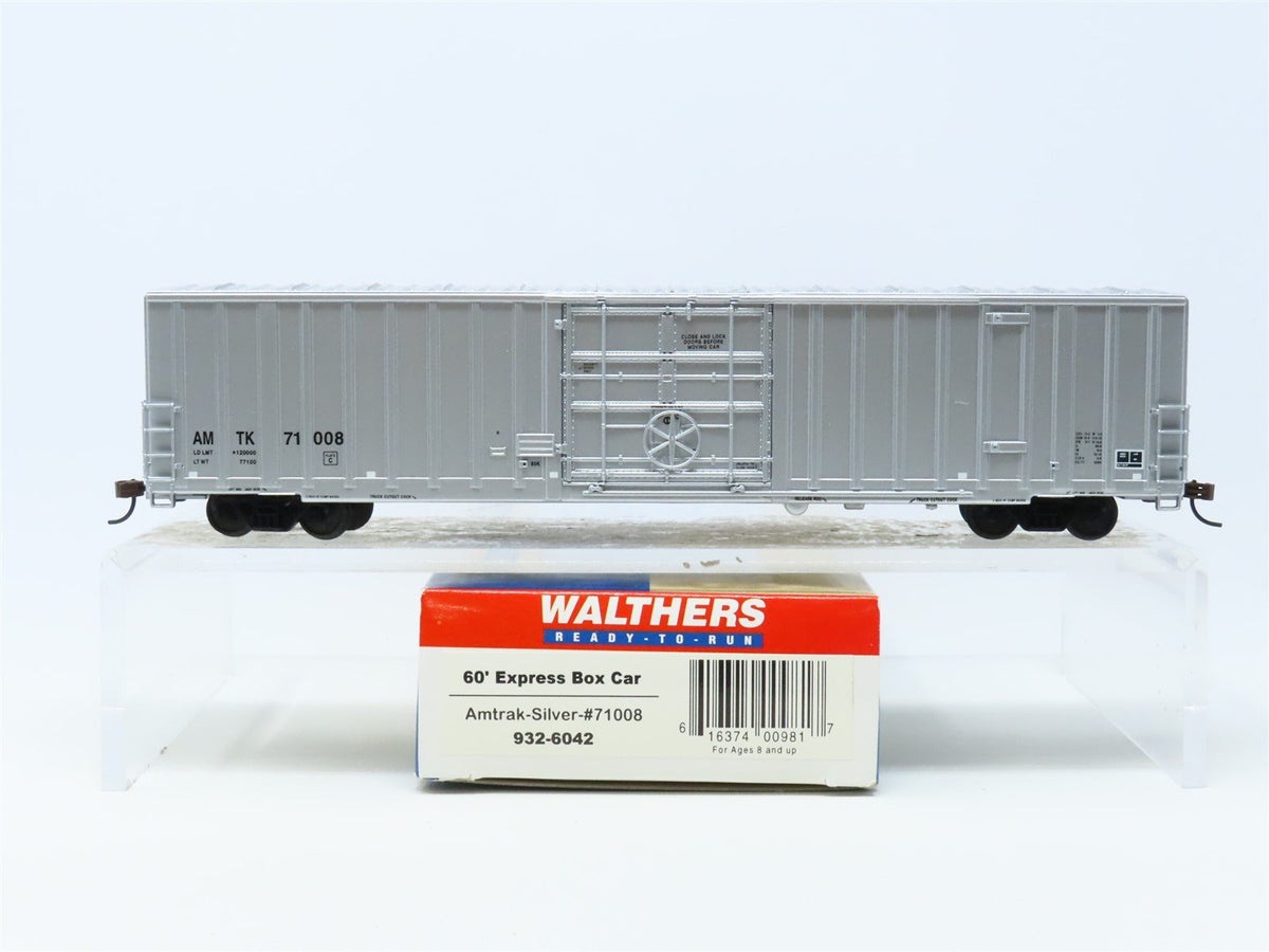 HO Scale Walthers 932-6042 AMTK Amtrak 60&#39; Steel Express Box Car #71008