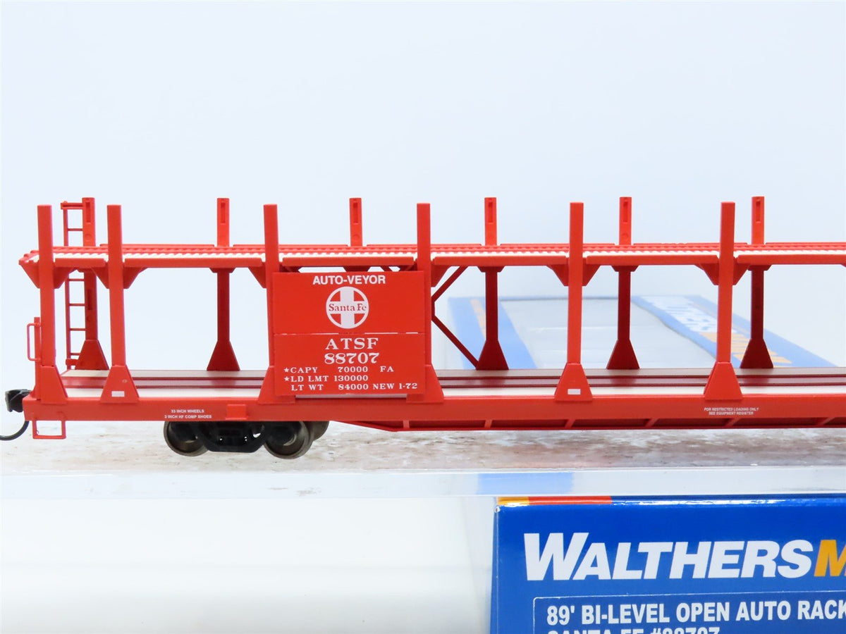 HO Walthers Mainline 910-8001 ATSF Santa Fe 89&#39; Bi-Level Auto Rack Car #88707