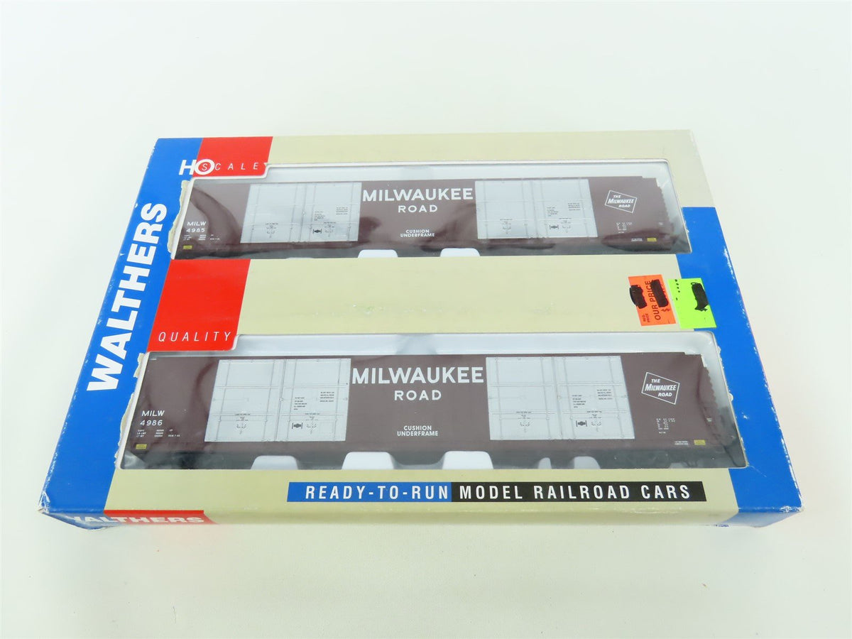 HO Scale Walthers 932-23532 MILW Milwaukee Road 86&#39; Hi-Cube Box Car Set 2-Pack